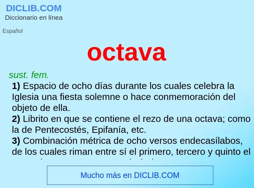 What is octava - meaning and definition