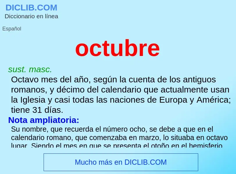 ¿Qué es octubre? - significado y definición