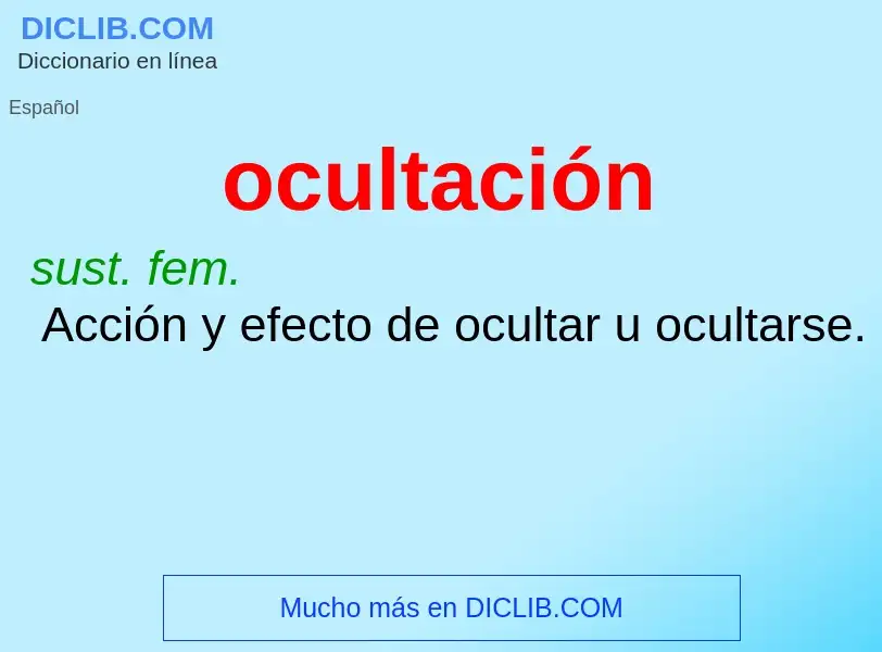 Wat is ocultación - definition