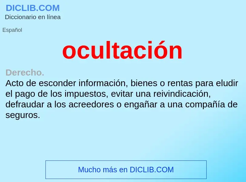 ¿Qué es ocultación? - significado y definición