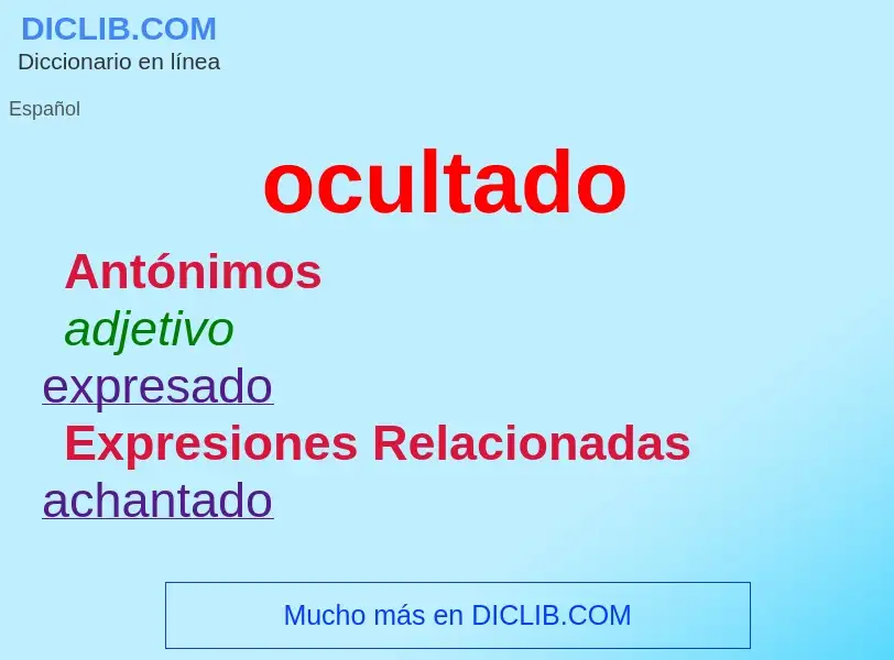 What is ocultado - definition