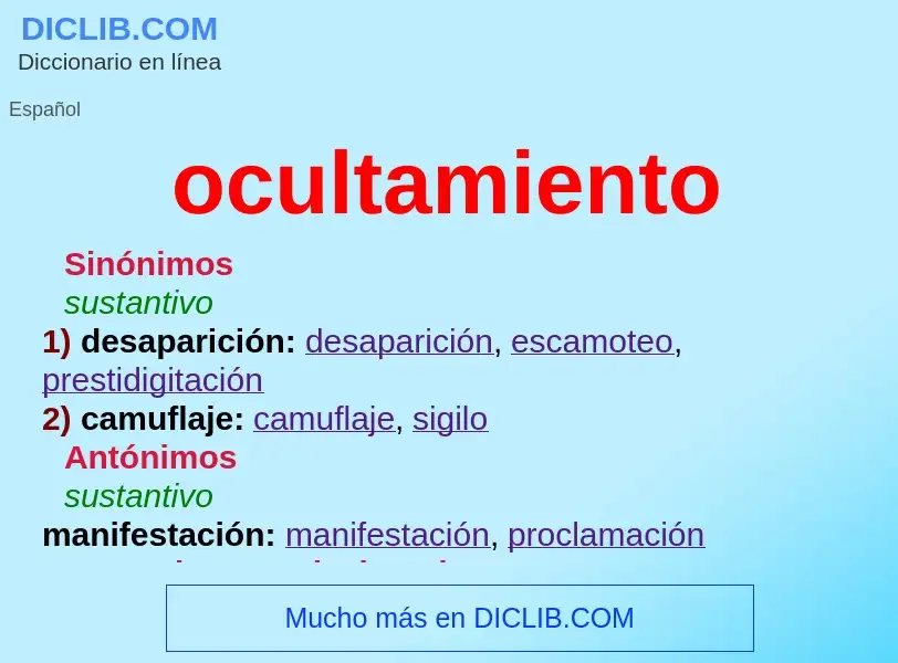 What is ocultamiento - definition