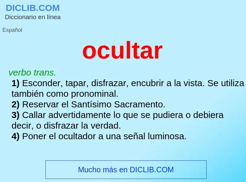 What is ocultar - definition