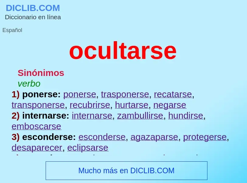 What is ocultarse - definition