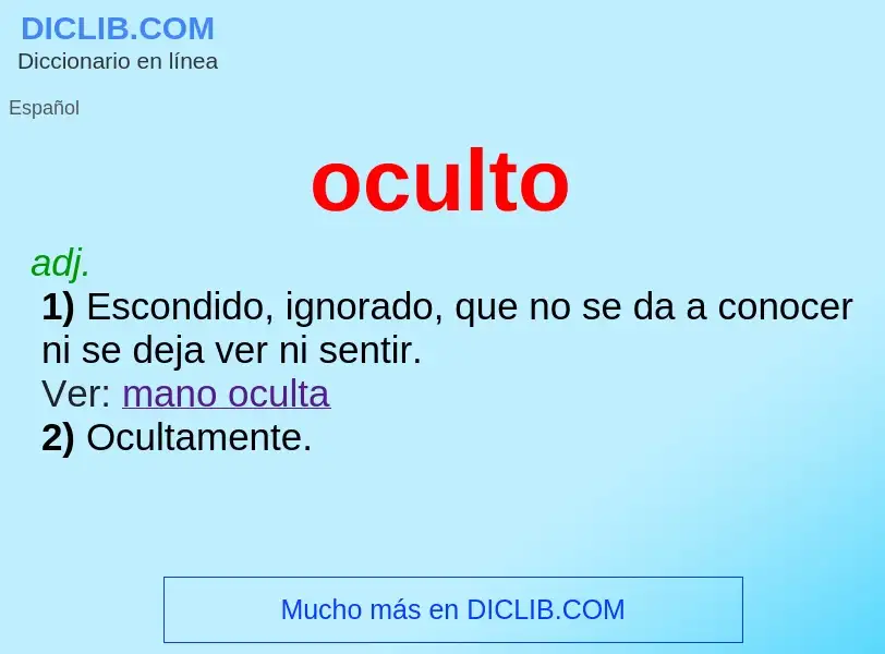 ¿Qué es oculto? - significado y definición