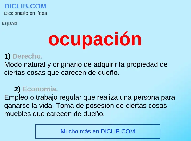 Wat is ocupación - definition