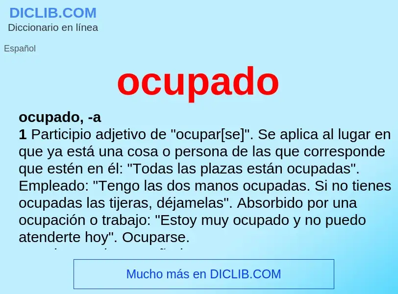 What is ocupado - definition