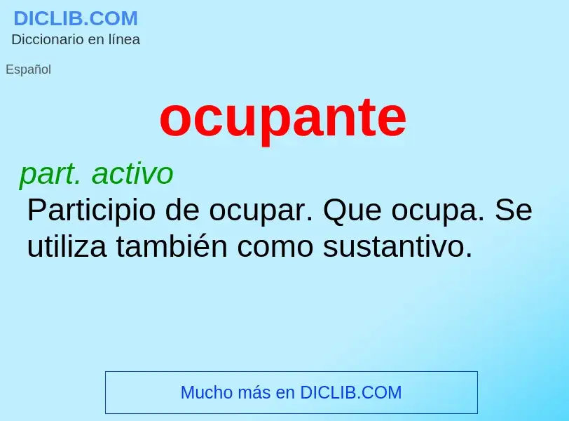 Wat is ocupante - definition