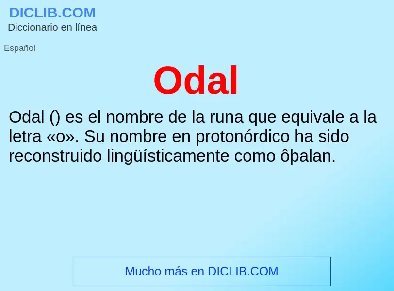 ¿Qué es Odal? - significado y definición