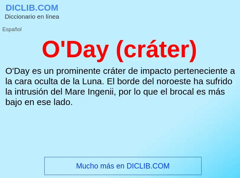 What is O'Day (cráter) - definition