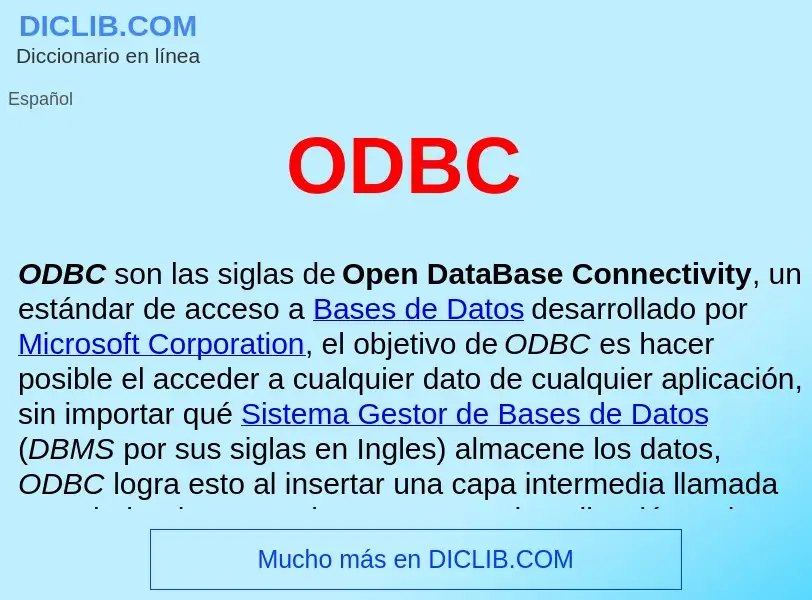 ¿Qué es ODBC ? - significado y definición