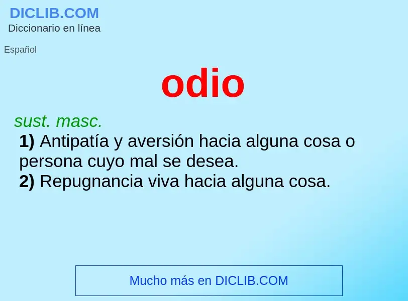 O que é odio - definição, significado, conceito