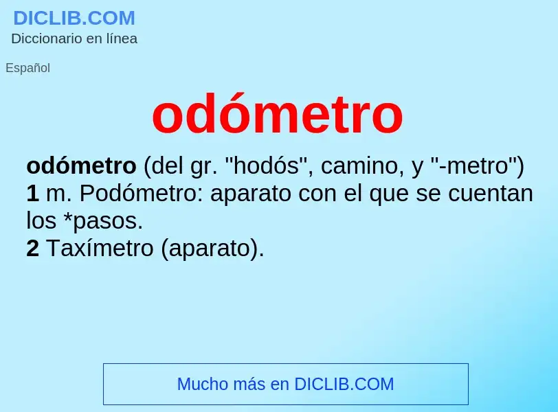 What is odómetro - meaning and definition