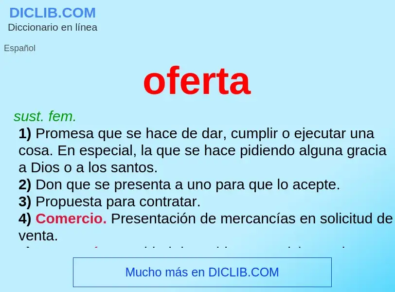 What is oferta - meaning and definition