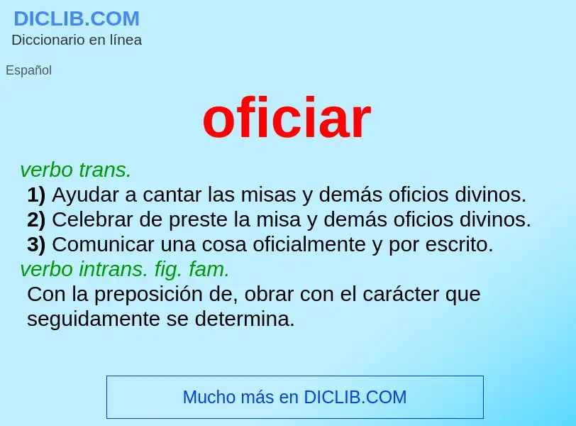 What is oficiar - definition