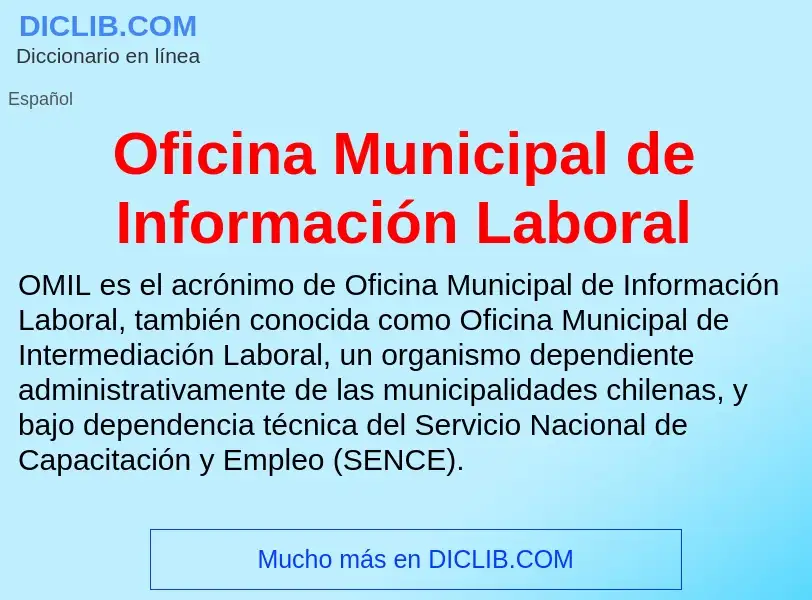 Τι είναι Oficina Municipal de Información Laboral - ορισμός