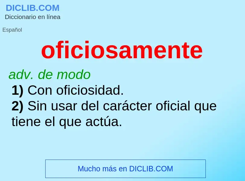 What is oficiosamente - definition