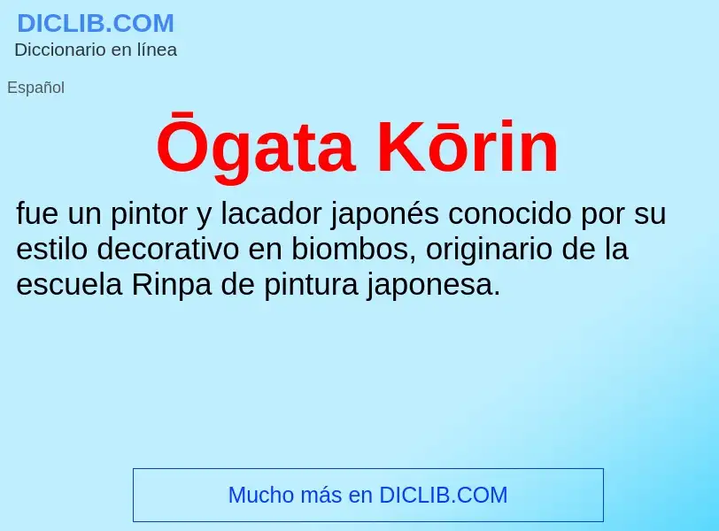 O que é Ōgata Kōrin - definição, significado, conceito