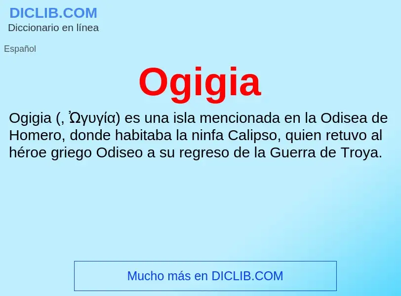 ¿Qué es Ogigia? - significado y definición