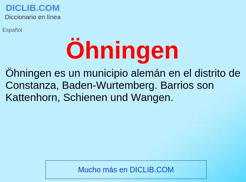 Wat is Öhningen - definition