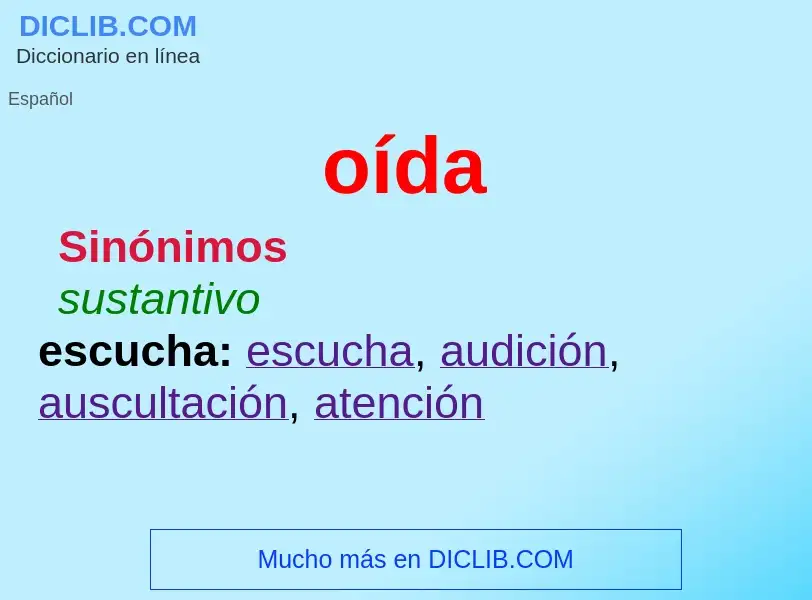 O que é oída - definição, significado, conceito