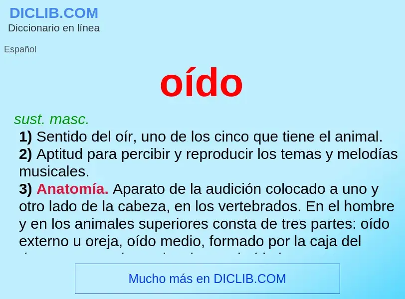 What is oído - definition