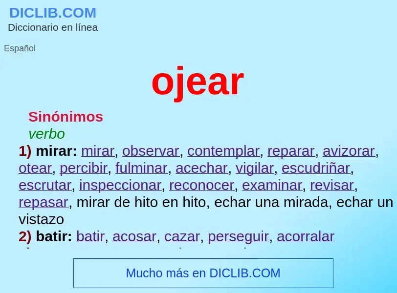 What is ojear - definition