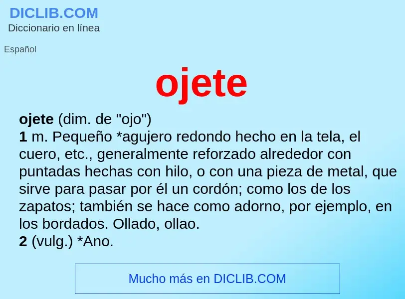 ¿Qué es ojete? - significado y definición