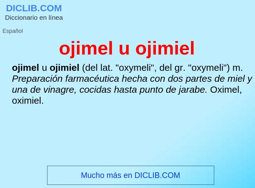 Что такое ojimel u ojimiel - определение