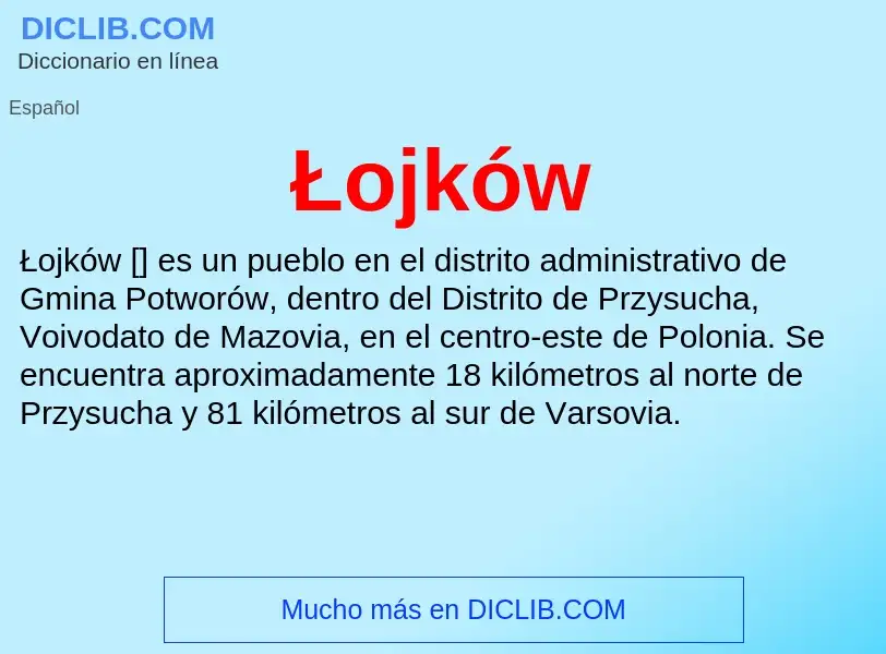 Wat is Łojków - definition