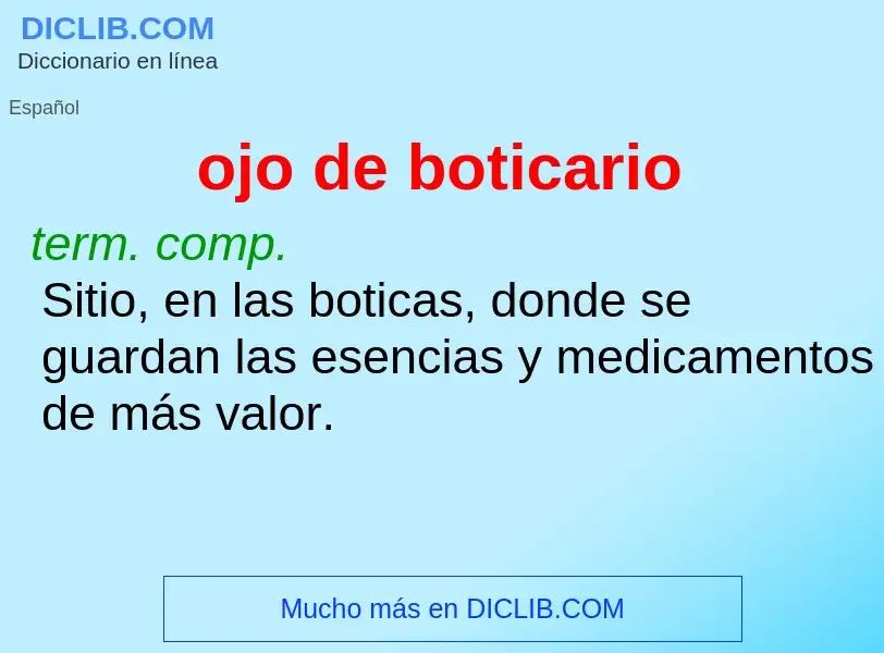 O que é ojo de boticario - definição, significado, conceito