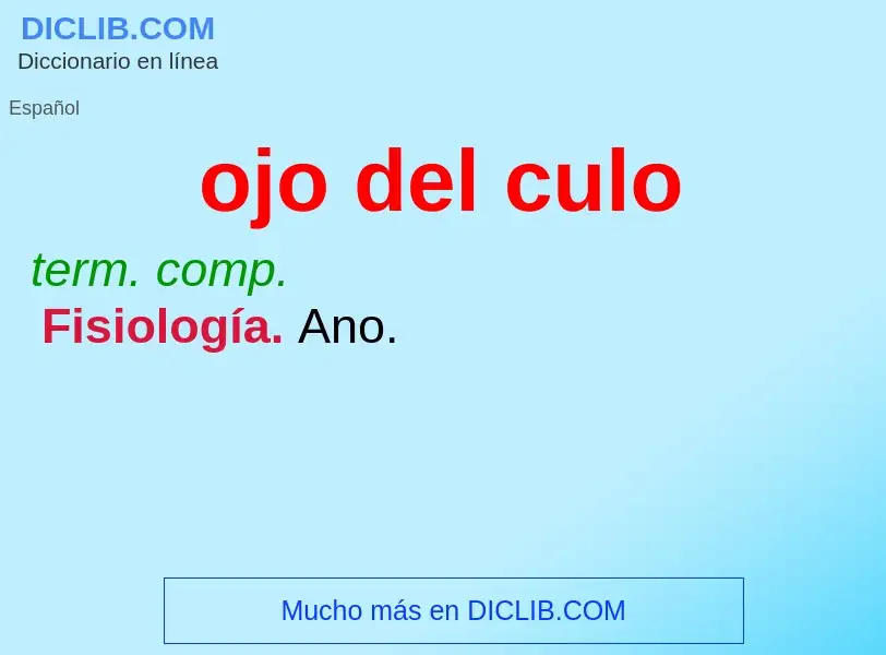 What is ojo del culo - meaning and definition