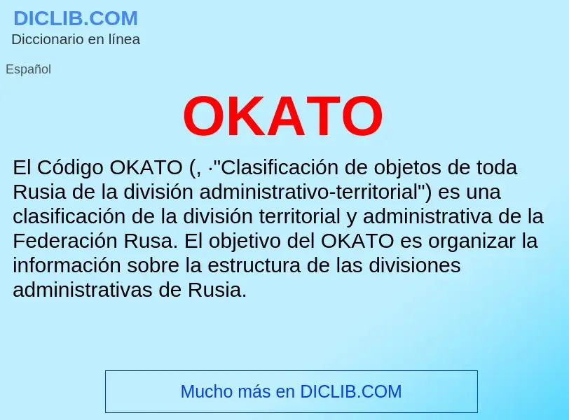 What is OKATO - definition