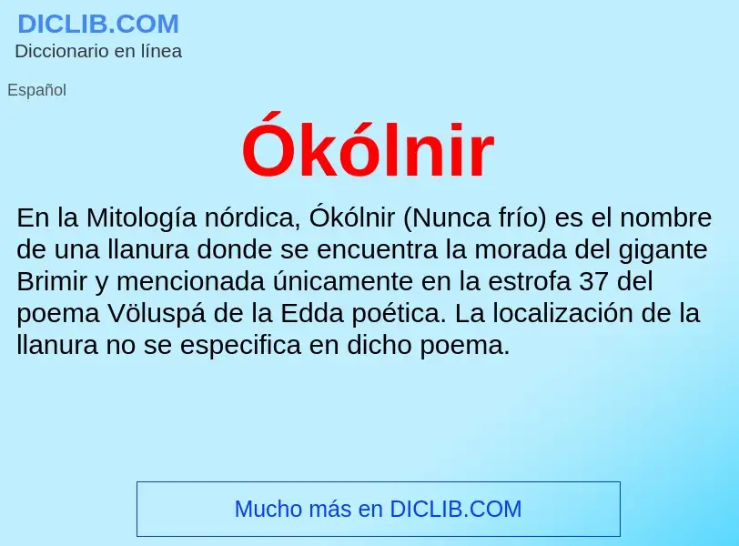 ¿Qué es Ókólnir? - significado y definición