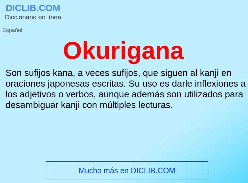 ¿Qué es Okurigana? - significado y definición