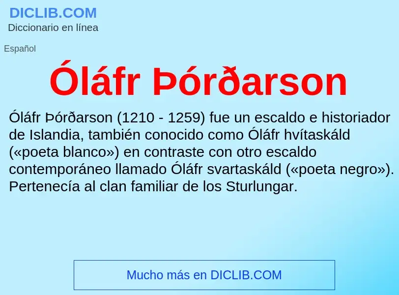 ¿Qué es Óláfr Þórðarson? - significado y definición