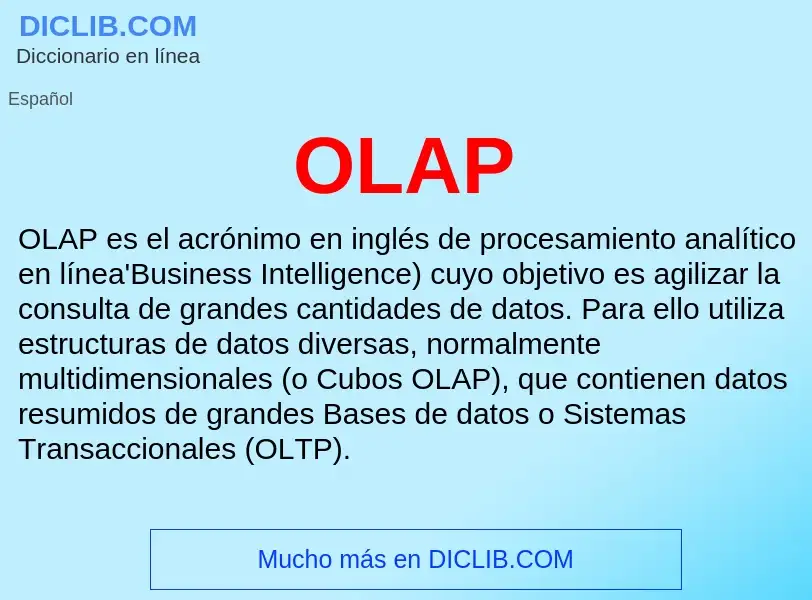 ¿Qué es OLAP? - significado y definición