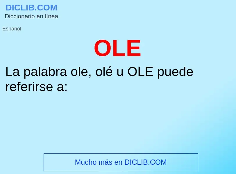 Che cos'è OLE - definizione