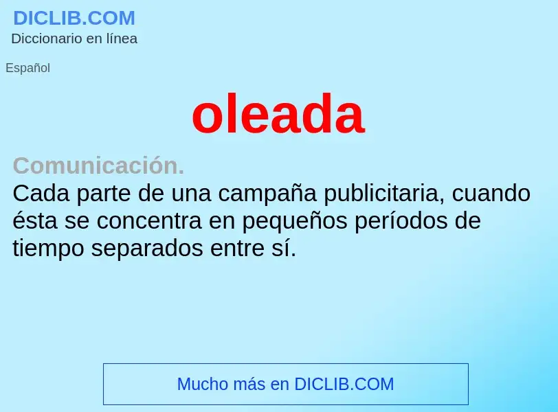 O que é oleada - definição, significado, conceito