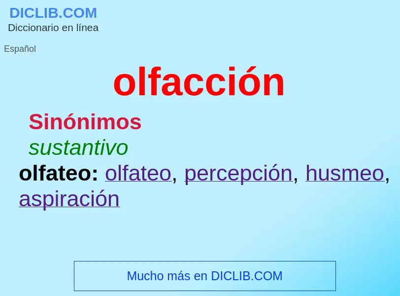 Che cos'è olfacción - definizione