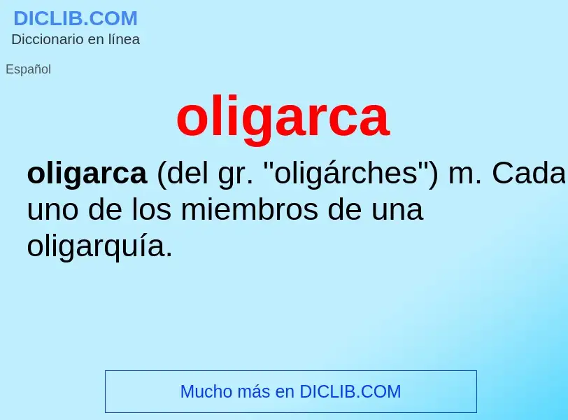 What is oligarca - definition