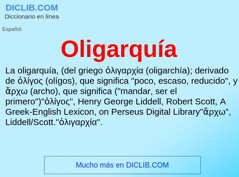 What is Oligarquía - definition