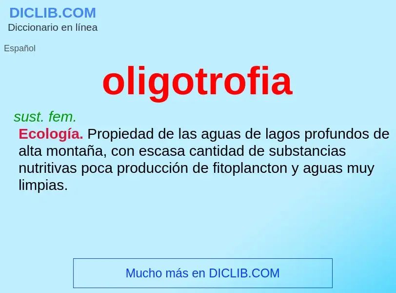 Что такое oligotrofia - определение