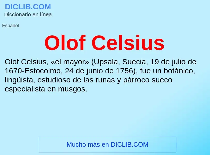 ¿Qué es Olof Celsius? - significado y definición