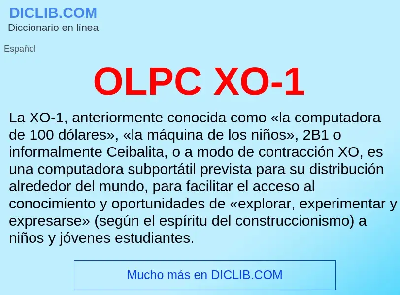 ¿Qué es OLPC XO-1? - significado y definición