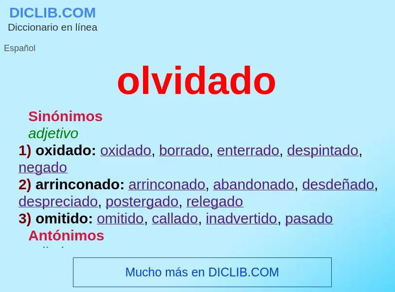 Wat is olvidado - definition