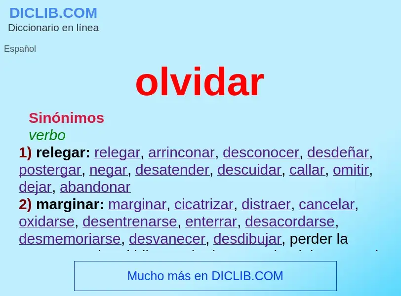 Wat is olvidar - definition