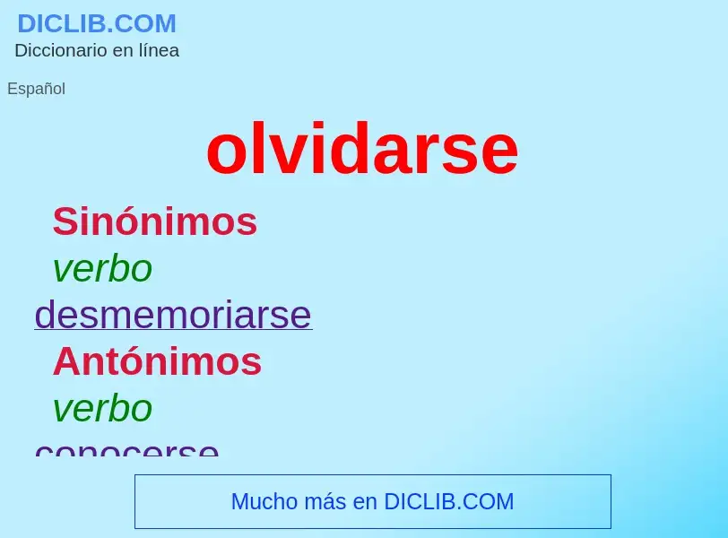 What is olvidarse - definition