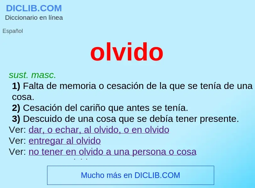 Wat is olvido - definition