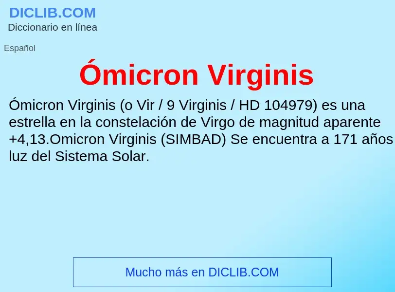 O que é Ómicron Virginis - definição, significado, conceito